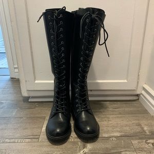 Torrid Tall Black Combat Boots - Wide Calf - Size 7